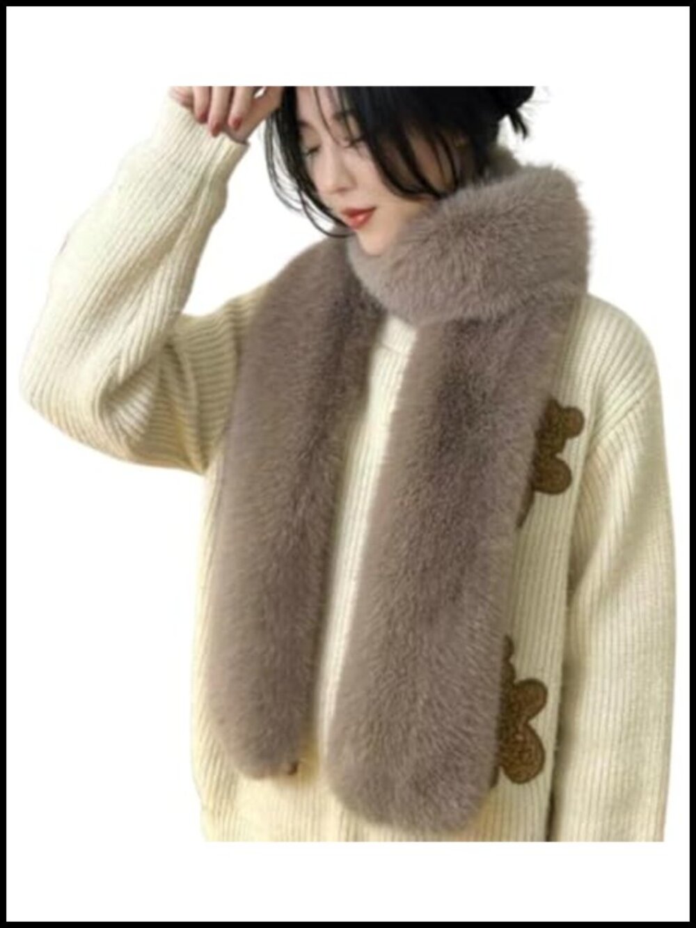 Fluffy Faux Fur Shawl Womens Wedding 1920s Party Stole Shrug Neck Warmer Collar